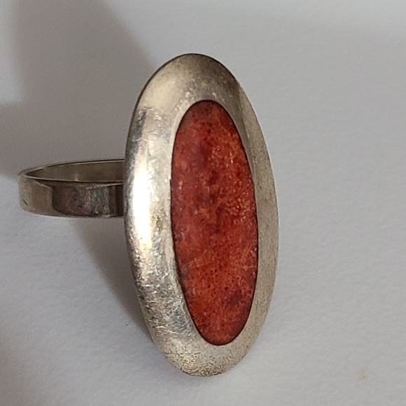 Vintage native navajo spiny oyster sterling silver ring adjustable sz 7 8 9 10 - Picture 11 of 14